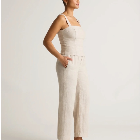 NWT Quince 100% European Linen Fitted Tank | Size S | Color Flax - Picture 4 of 8